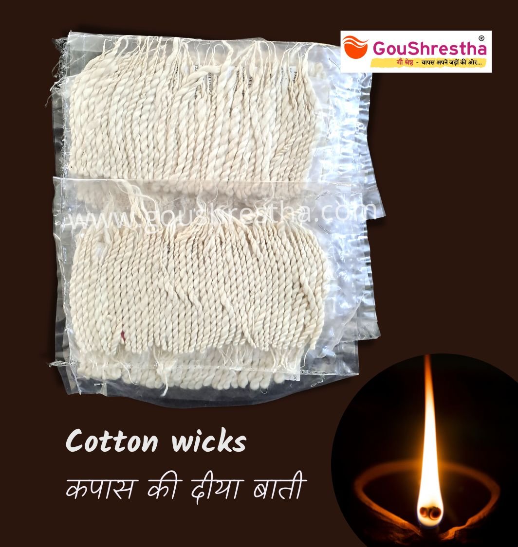 Goushrestha Long Twisted Cotton Wicks (कपास दीया बाती)
